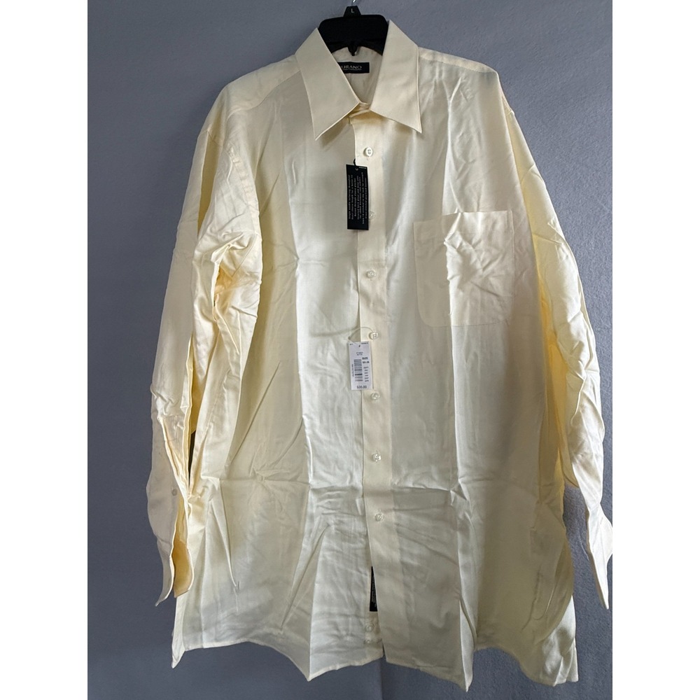 Murano Dress Shirt Men's 2XL 18.5 36 Tall Yellow Broadcloth JDC Monogram NWT